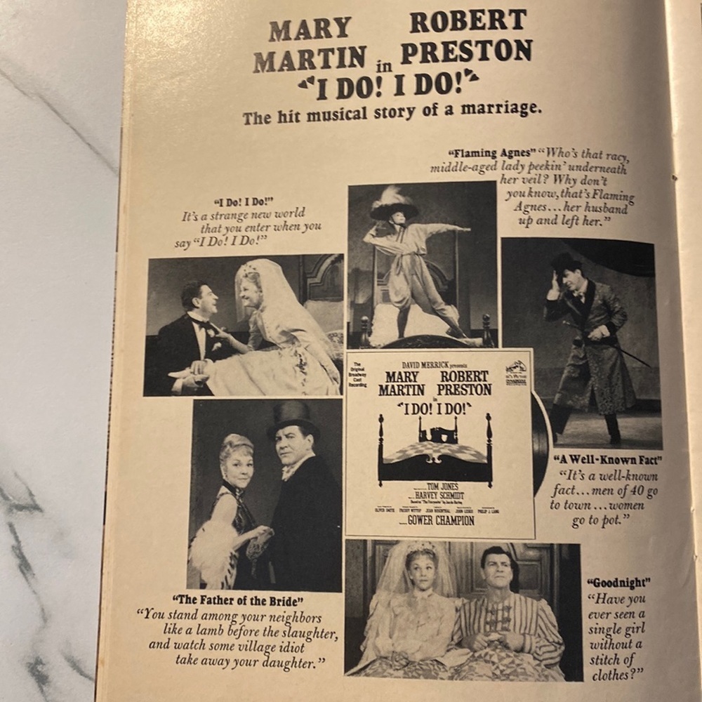 Broadway Vintage Playbill for I DO!IDO! With Mary Martin & Robert Preston 1966 - Picture 2 of 2